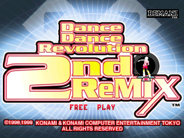 Dance Dance Revolution 2nd Remix title screen for Playstation